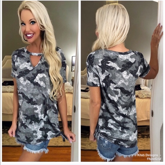 🛍LAST 1! Camo Side Tie Keyhole Tunic! - Picture 5 of 5